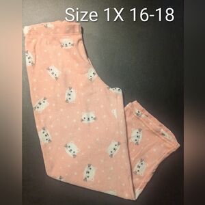 Pink Cat Print Pajama Pants
